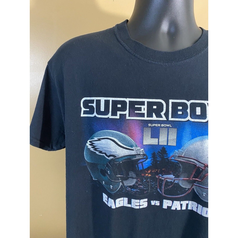 NFL Super Bowl 52 Eagles Vs Patriots Graphic Print Gildan T Shirt Size L - Picture 2 of 16